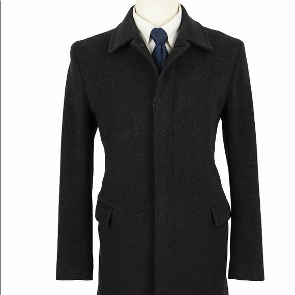 Banana Republic Charcoal Grey Wool Cashmere Lined Vented Overcoat - Picture 2 of 10